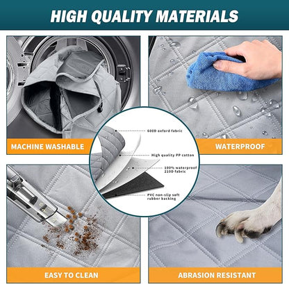 Back Seat Extender for Dogs Large Hard Bottom Car Seat Cover Waterproof Sturdy Nonslip Pets Dog Hammock Backseat Protector for Car