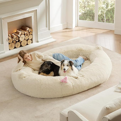 Bedsure Memory Foam Human Dog Bed 72"x48"x12" Calming