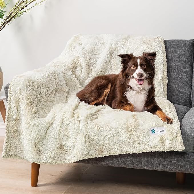 PetAmi Waterproof Dog Blanket for Large Dog 90x90 Cream