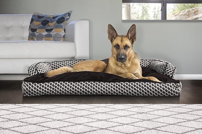 Furhaven Pillow Dog Bed for Large Dogs w/ Removable Bolsters & Washable Cover