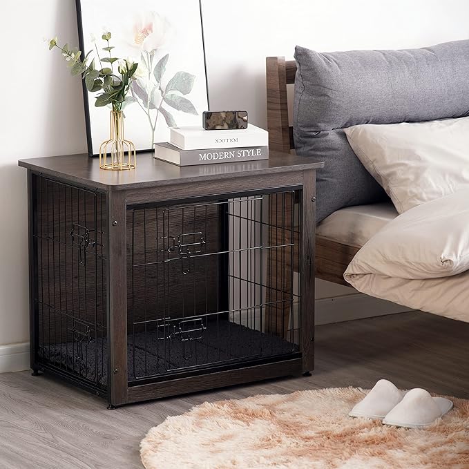 DWANTON Dog Crate Furniture with Cushion 27.2" L,