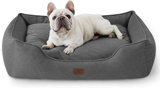 Bedsure Washable Dog Bed for Medium Dogs 30x24x9inches, Grey