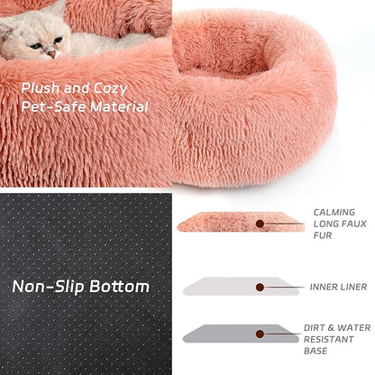 Calming Dog Bed for Cats and Small Dogs 19.7')