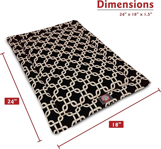 24" Links Black Crate Dog Bed Mat By Majestic Pet Products