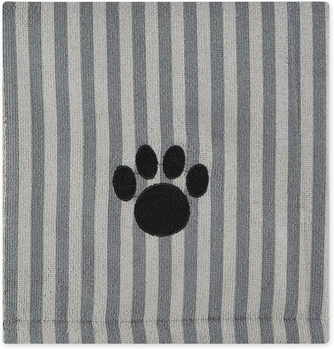 Bone Dry Pet Grooming Towel Collection Absorbent Microfiber X-Large, 41x23.5", Striped Gray