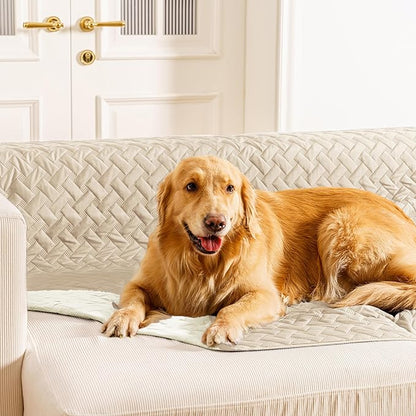 gogobunny 100% Double Sided Waterproof Dog Blanket Soft Bed Pet Cover Reversible Protect Furniture Couch Sofa Car for Puppy Cat Kids (Dark Beige/Light Beige 30x30 Inch 1))