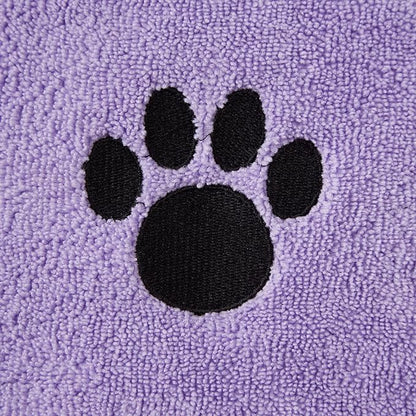Bone Dry Pet Grooming Towel Collection Embroidered Absorbent Microfiber Drying Set 15x30, Lavender, 3 Count