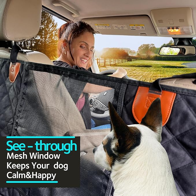 KULULU Dog Car Seat Cover for Back Seat 100% Waterproof (54" W 58" L))