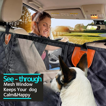 KULULU Dog Car Seat Cover for Back Seat 100% Waterproof (54" W 58" L))