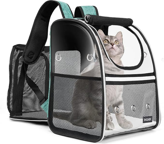 BAGLHER Expandable Pet Carrier Backpack，Pet Bubble Backpack for Small Cats Puppies Dogs Bunny, Airline-Approved Ventilate Transparent Capsule Backpack for Travel, Hiking and Outdoor Use. Green