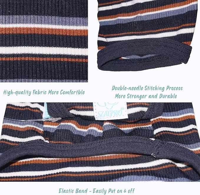 Striped Teacup Pet Dog T-Shirts 100% Cotton 3X-Small