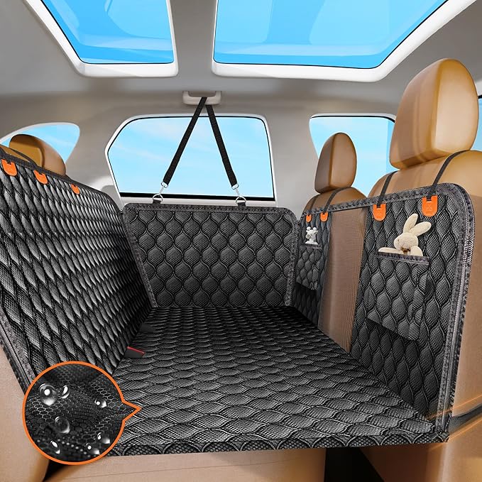 Back Seat Extender for Dogs- Holds 400LBS 100% Waterproof