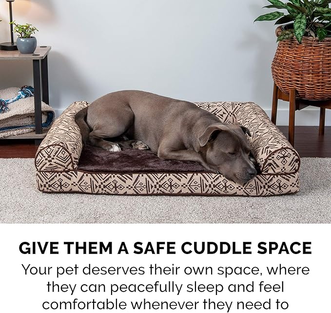 Furhaven Orthopedic Dog Bed for Small Dogs w/ Removable Bolsters & Washable Cover 20 lbs