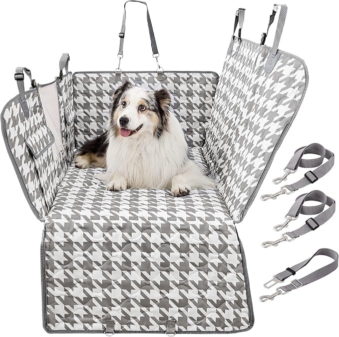 Lesure Dog Car Seat Cover for Back Seat with Hard Bottom