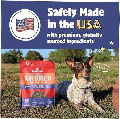 Pawstruck All Natural Air Dried Dog Food w/Real Beef - Grain Free, Made in USA, Non-GMO & Vet Recommended - High Protein Limited Ingredient Wholesome Full-Feed - for All Breeds & Ages - 2lb Bag