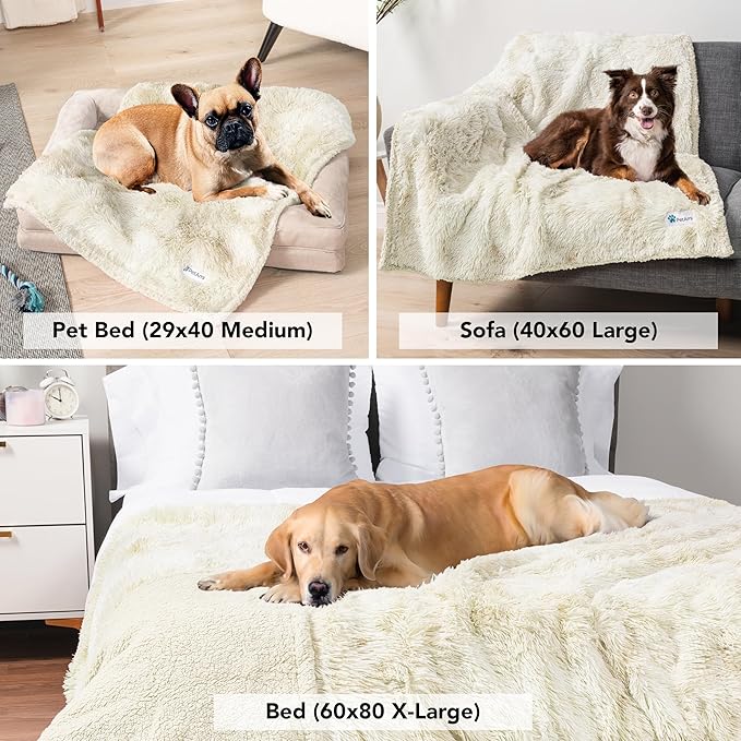 PetAmi Waterproof Dog Blanket for Large Dog 90x90 Cream