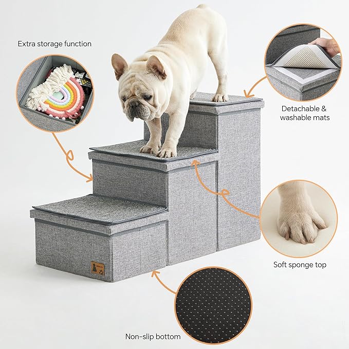 BEDELITE Dog Stairs for Small Medium or Large Dogs 3 Tiers 17" H,