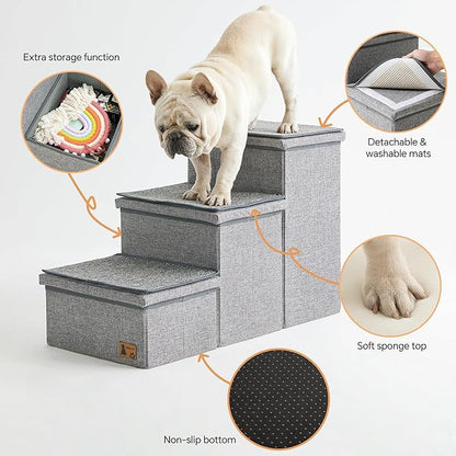 BEDELITE Dog Stairs for Small Medium or Large Dogs 3 Tiers 17" H,