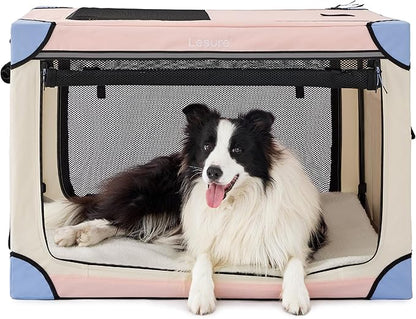 Lesure Soft Collapsible Dog Crate 36 Inch 4-Door Foldable