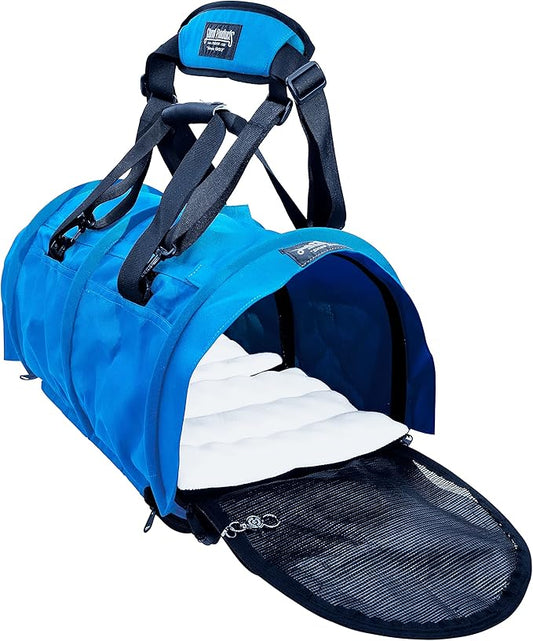 Divided SturdiBag X-Large Pet Carrier: Compartment for 2 Pets, Flexible Height for Cat and Dog Soft Sided with Safety Clips and Seatbelt Straps | Blue Jay, 20" x 16" x 12" (PN: SB3D-PRO-BJ)