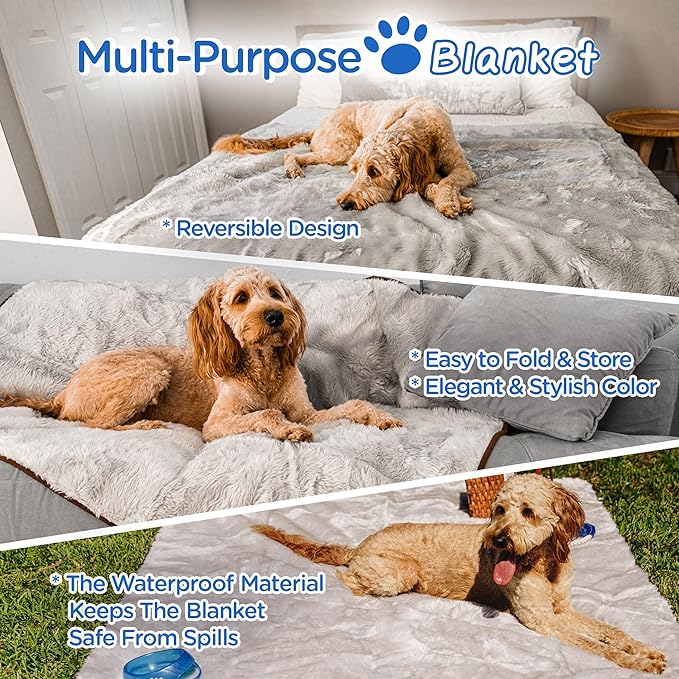 PupProtector Waterproof Throw Blanket for Dogs and Cats (60" L 50" W)