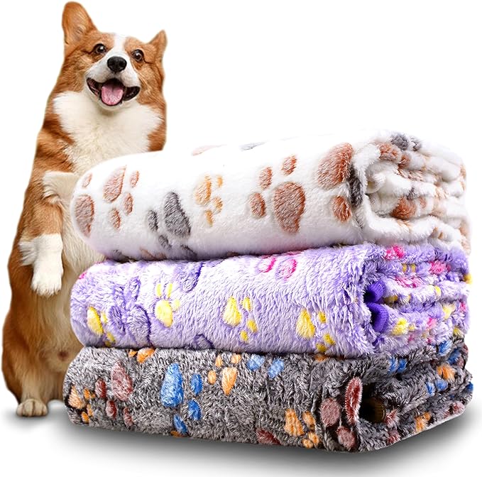 Dog Blankets Washable 3 Pack 41" x 31", Fuzzy