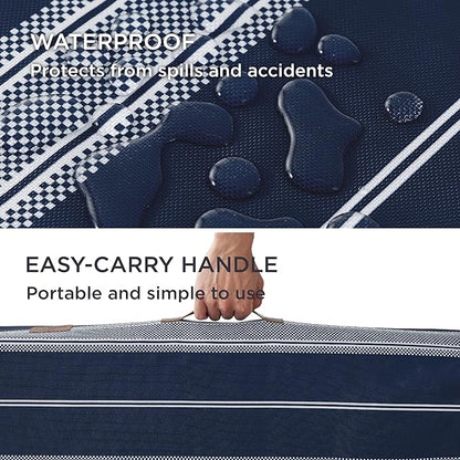 Bedsure Extra Large Patterned Dog Bed for Large Dogs Cover(44"x32", Navy