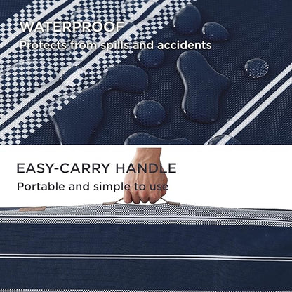 Bedsure Extra Large Patterned Dog Bed for Large Dogs Cover(41"x29", Navy