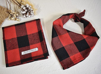 Bubblepup Plaid Dog Bandana 1PC Square