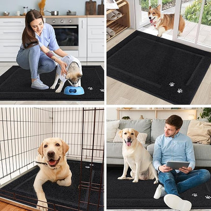 BEQHAUSE Dog Door Mat for Muddy Paws Dirt Trapper Absorbent Entryway Rug Non-Slip Washable Dog Mat Low-Profile Indoor Door Mats Soft Welcome Mat for Muddy Wet Shoes and Paws 20"x32"