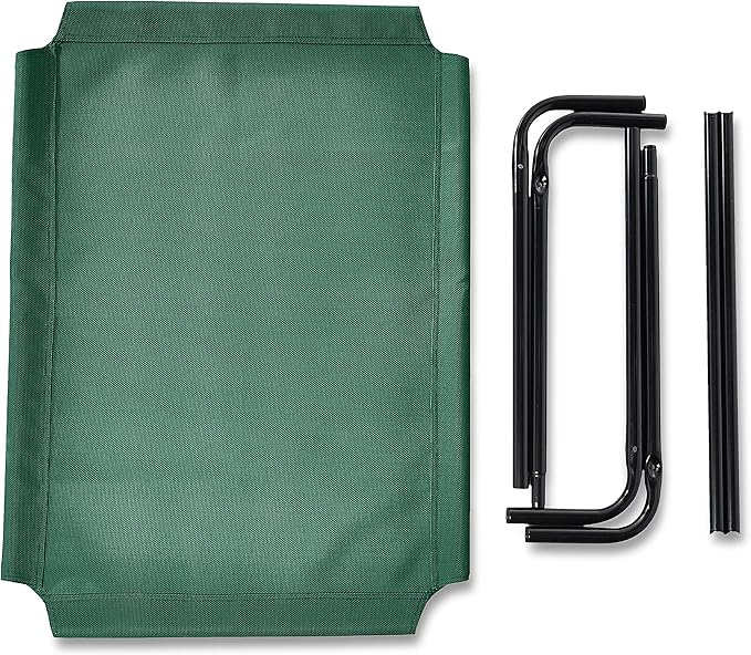 Amazon Basics Cooling Elevated Dog Bed with Metal Frame 43"L x 25.6"W x 7.5"Th, Green