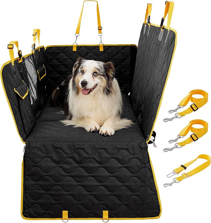 Lesure Dog Car Seat Cover for Back Seat with Hard Bottom
