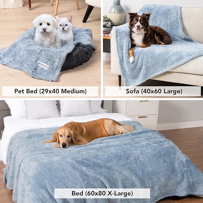 PetAmi Dog Blanket for Large Medium Dogs Blue 40x60