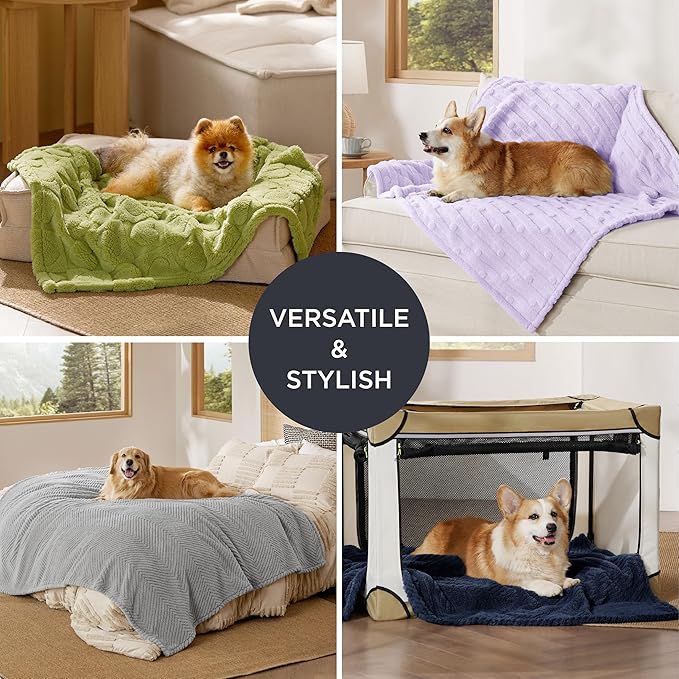 Bedsure Dog Blanket for Medium Dogs Washable 300GSM Coral