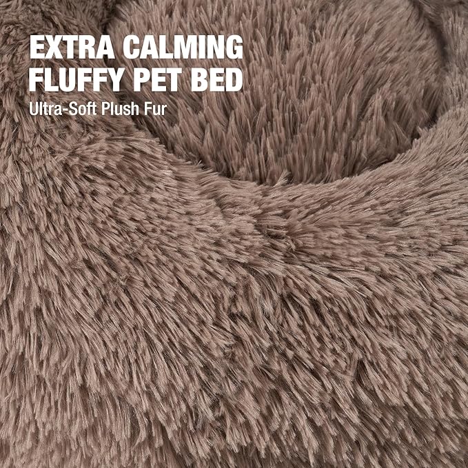 Veehoo Calming Cat Bed for Small Cats 20", Camel
