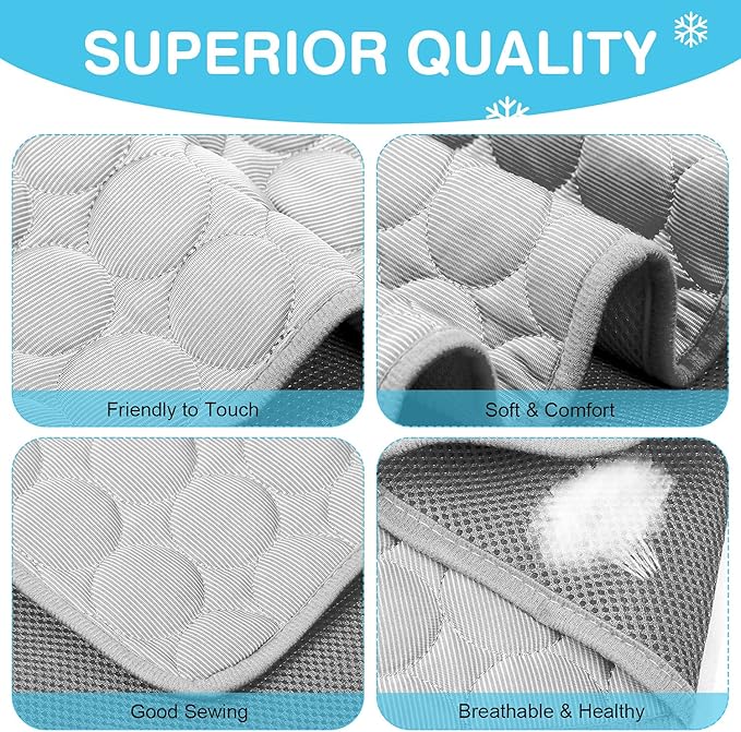 Pet Cooling Bed Mats Dog Cooling Mat Washable Comfort Breathable for Dogs and Cats Indoor Outdoor 21.65 * 27.55Inch)