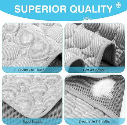Pet Cooling Bed Mats Dog Cooling Mat Washable Comfort Breathable for Dogs and Cats Indoor Outdoor 21.65 * 27.55Inch)