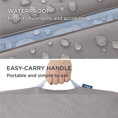 Bedsure Chewproof Durable Outdoor Waterproof Dog Bed with Heavy Duty Cover (30"x20", Grey)