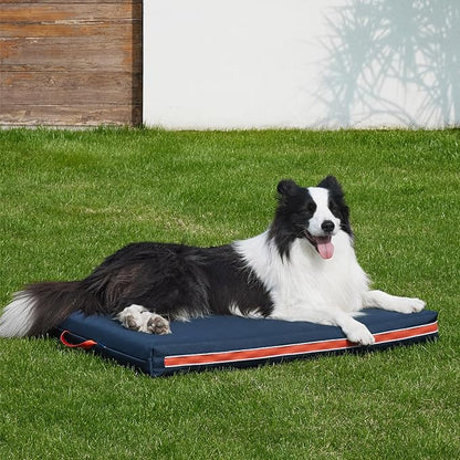 Bedsure Chewproof Durable Outdoor Waterproof Dog Bed with Heavy Duty Cover (36"x27", Navy