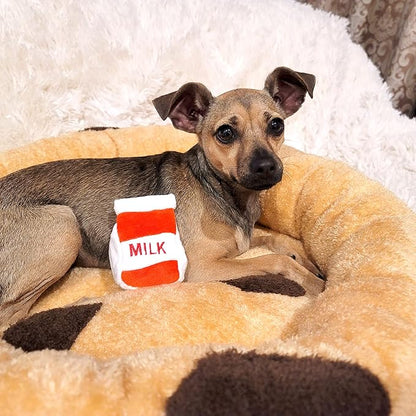 TONBO Soft Plush Small Cute and Cozy Food Dog Cat Bed, Washer and Dryer Friendly (Chocolate Chip Cookie)