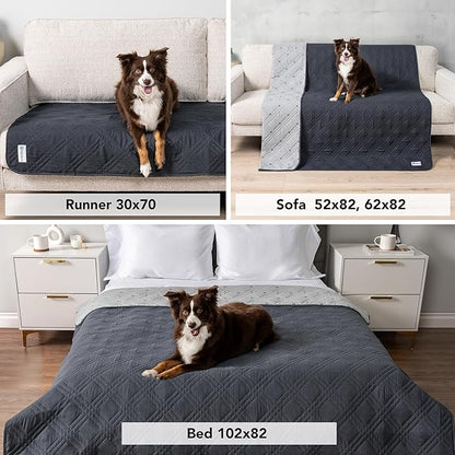 PetAmi Waterproof Couch Cover for Dogs 30x70 Gray