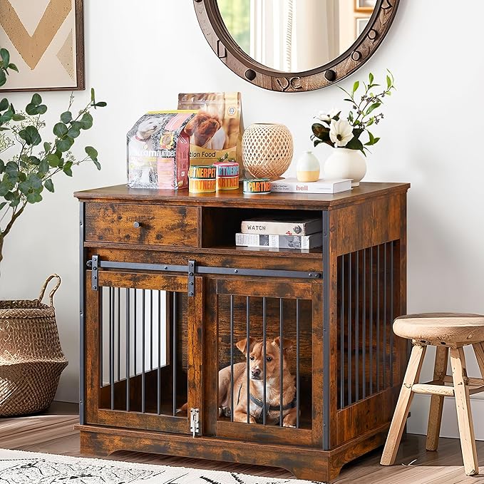 NicBex Dog Crate Furniture 35.4" L