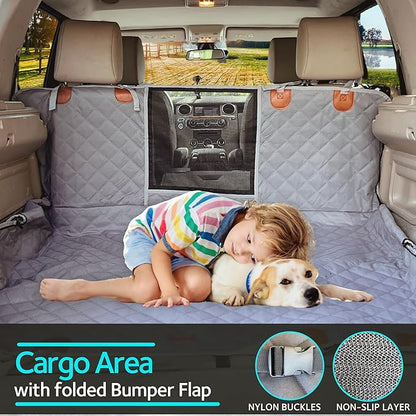 KULULU Dog Car Seat Cover for Back Seat 100% Waterproof (60" W 64" L))