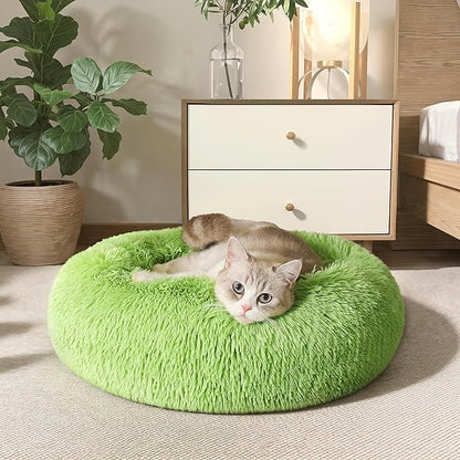 WESTERN HOME WH Calming Dog Bed & Cat Bed, Anti-Anxiety Donut Dog Cuddler Bed, Warming Cozy Soft Dog Round Bed, Dog Cat Cushion Bed for Small Medium Dogs and Cats