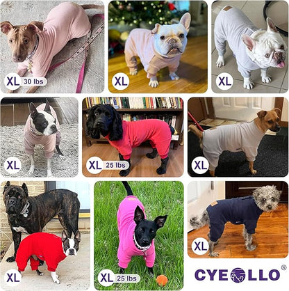 cyeollo Dog Pajamas Fleece Dog Pjs Jumpsuit Thermal Stretchy Dog Onesie Outfits Pet Clothes Winter Dog Pajamas for Small Dogs