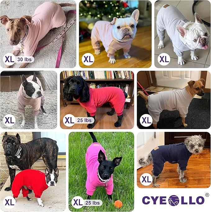 cyeollo Dog Pajamas Turtleneck Thermal Dog Pjs Fleece
