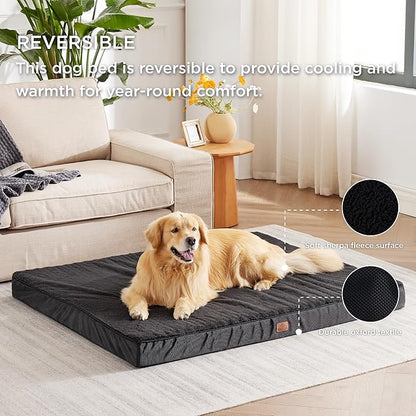 Bedsure Jumbo Dog Bed for Large Dogs 150lbs, Black