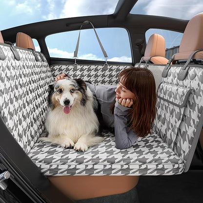 Lesure Dog Car Seat Cover for Back Seat with Hard Bottom