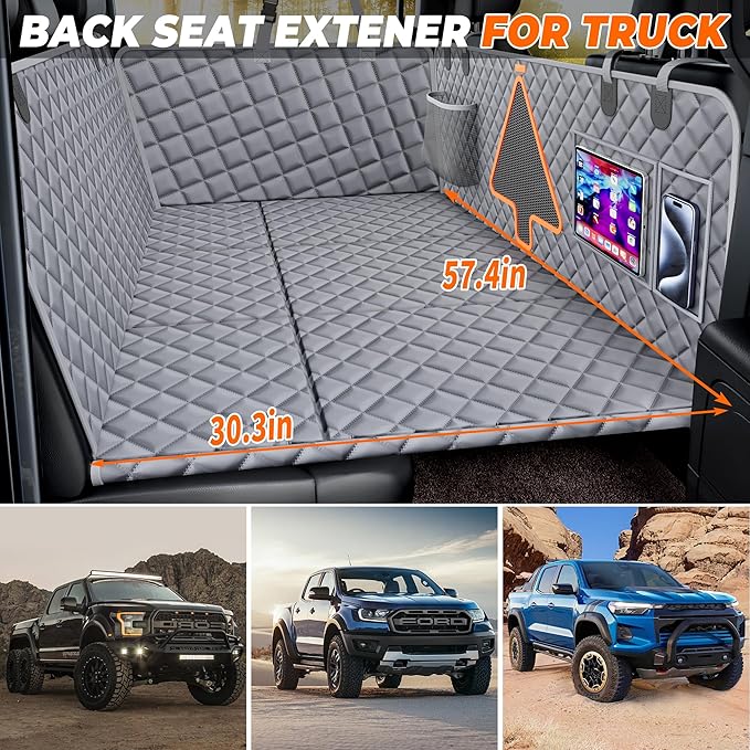 XL Dog Car Back Seat Cover for Trucks 6 Foldable F150 RAM 1500, Silverado,