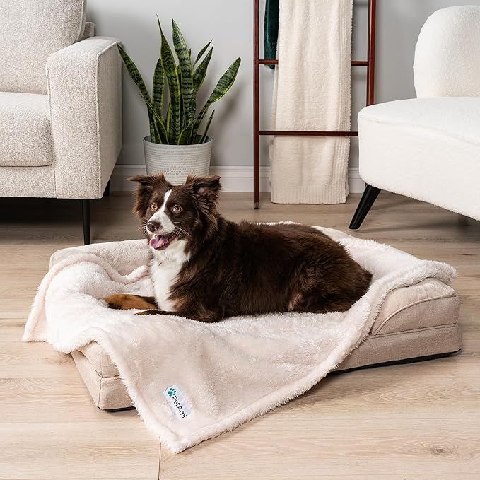 PetAmi Dog Blanket for Small Dogs Beige 24x32